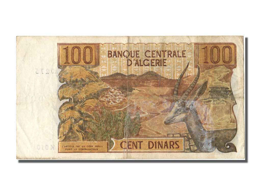 bankovka,
Alžírsko,
100 dinárov