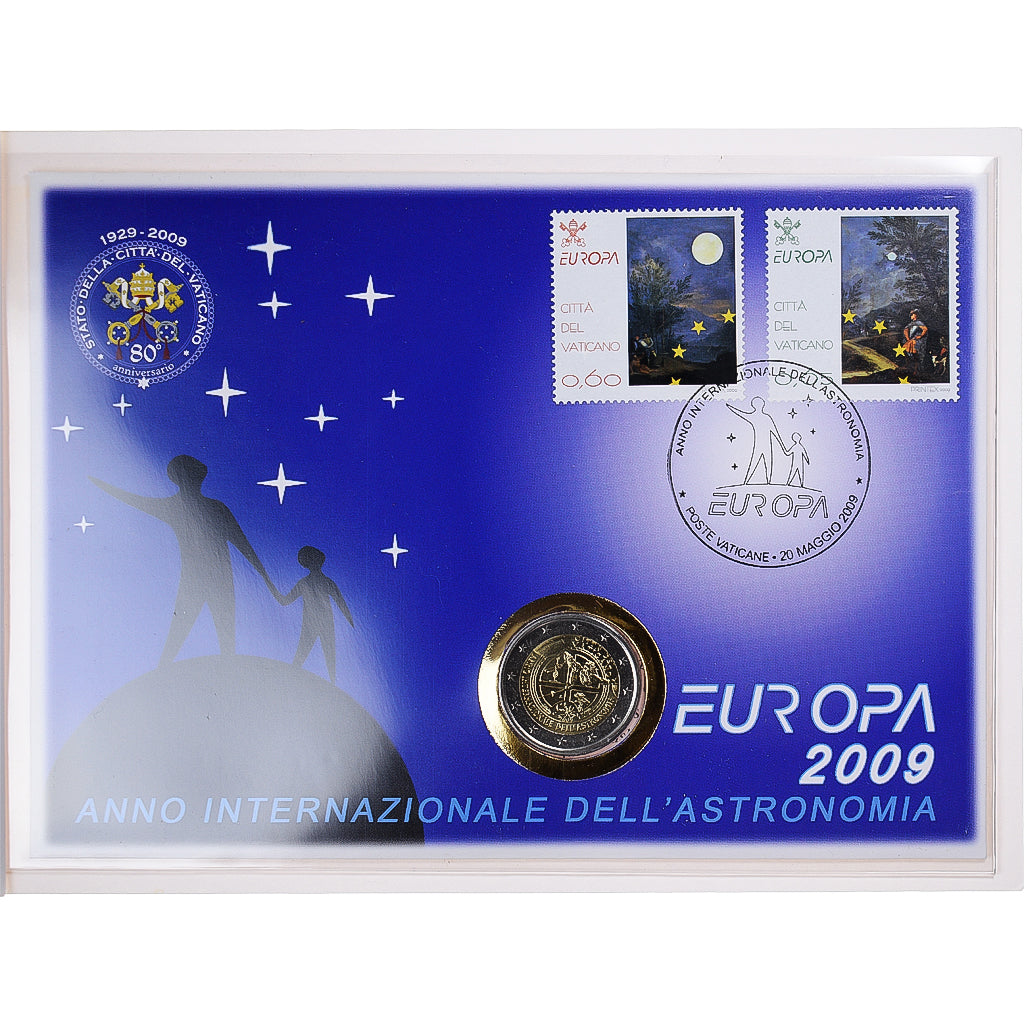 Vatikán,
2 eurá,
Année Internationale de l'Astronomie