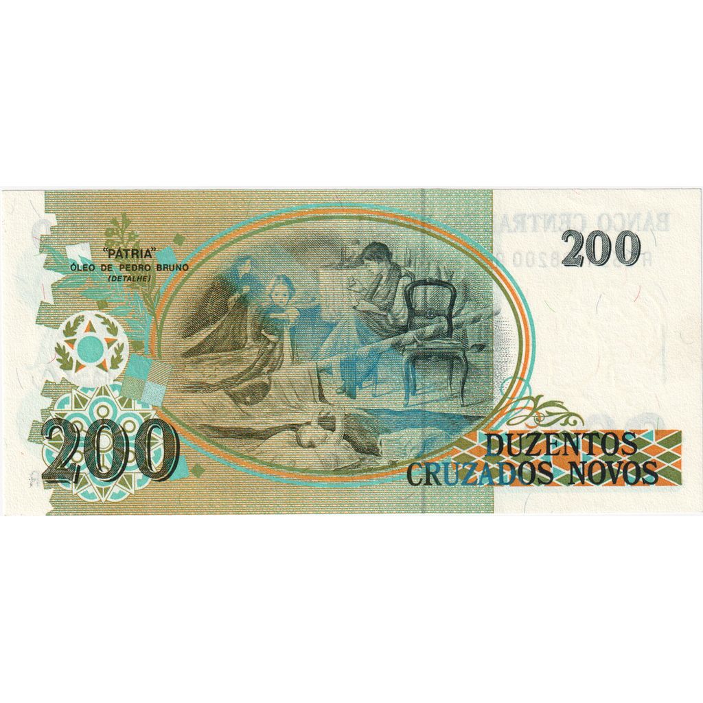 Brazília,
200 Cruzeiros za 200 Cruzados Novos,
UNC(65-70)