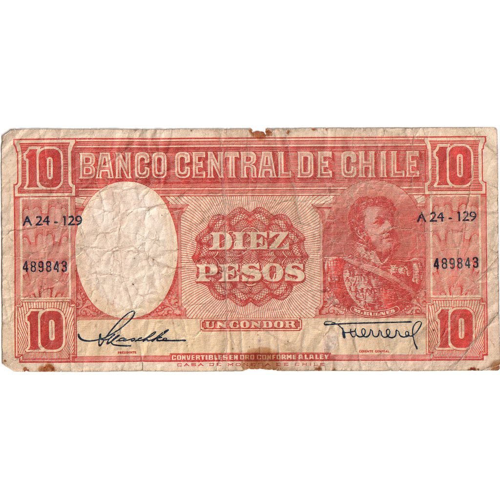 Čile,
10 pesos = 1 kondor,
VF (20-25)