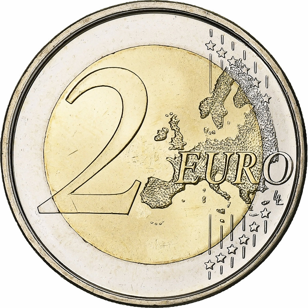 španiel,
2 eurá,
10 Jahre Euro-Bageld