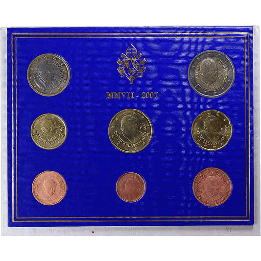 Vatikán,
 
 1 cent za 2 eurá,
 
 2007