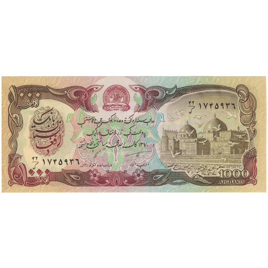 bankovka,
 
 Afganistan,
 
 1000 Afgancov