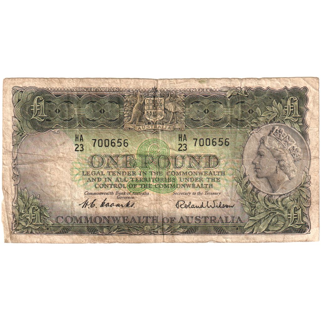 Austrália,
 
 1 libra,
 
 Bez dátumu (1960-1961)