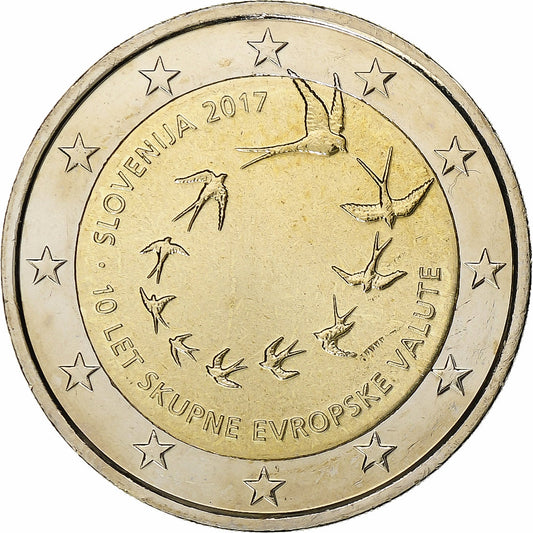 Slovinsko,
 
 2 eurá,
 
 2017