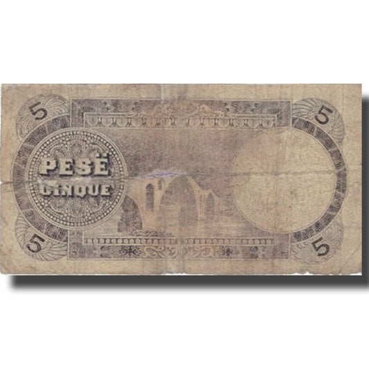 bankovka, 
  
  Albánsko, 
  
  5 Frank Ari